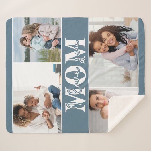Ik hou van je MOM Moederdag Foto Sherpa Deken (Voorkant (horizontaal))