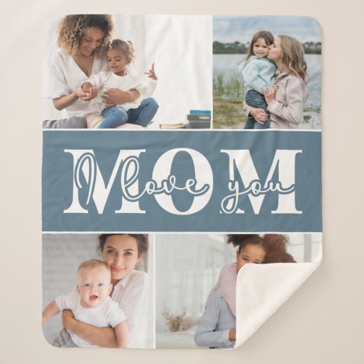 Ik hou van je MOM Moederdag Foto Sherpa Deken (Voorkant)