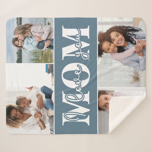 Ik hou van je MOM Moederdag Foto Sherpa Deken (Voorkant (horizontaal))