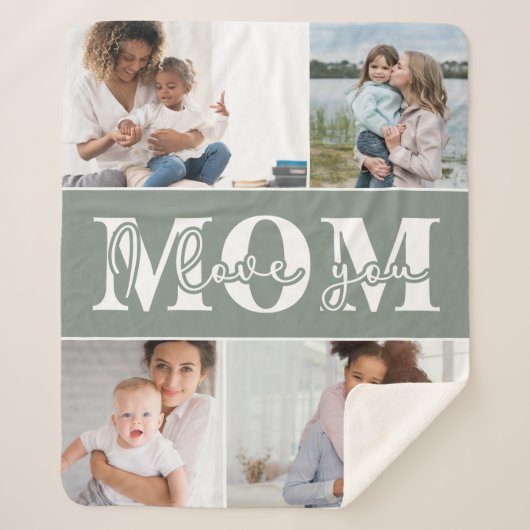 Ik hou van je MOM Moederdag Foto Sherpa Deken (Voorkant)