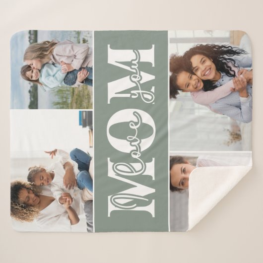 Ik hou van je MOM Moederdag Foto Sherpa Deken (Voorkant (horizontaal))