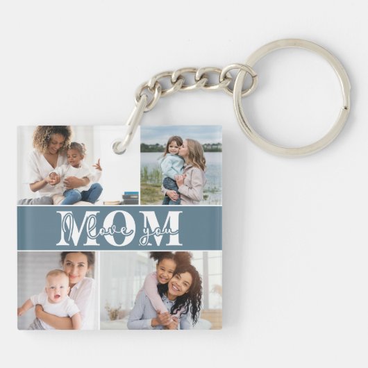 Ik hou van je MOM Moederdag Foto Sleutelhanger (Achterkant)