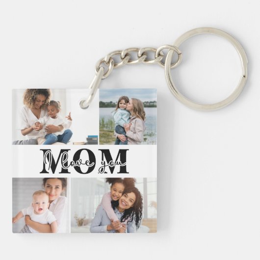 Ik hou van je MOM Moederdag Foto Sleutelhanger (Achterkant)