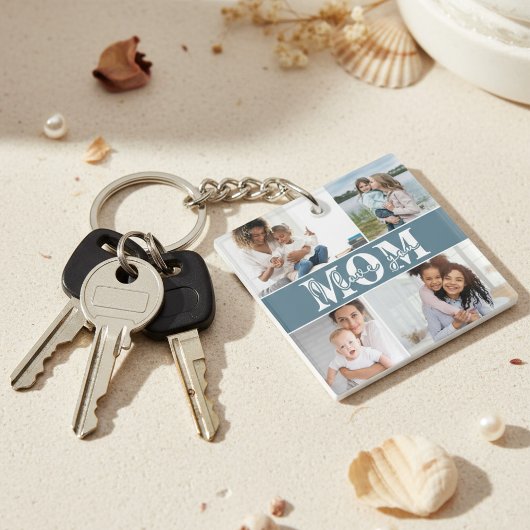 Ik hou van je MOM Moederdag Foto Sleutelhanger