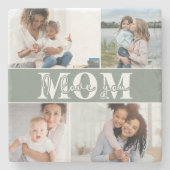 Ik hou van je MOM Moederdag Foto Stenen Onderzetter (Voorkant)