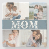 Ik hou van je MOM Moederdag Foto Stenen Onderzetter (Voorkant)