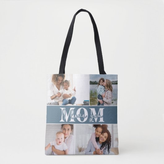 Ik hou van je MOM Moederdag Foto Tote Bag (Voorkant)