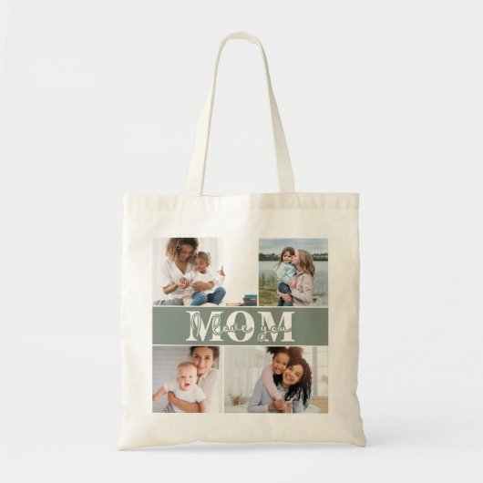 Ik hou van je MOM Moederdag Foto Tote Bag (Voorkant)