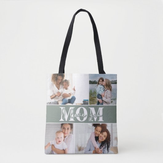 Ik hou van je MOM Moederdag Foto Tote Bag (Voorkant)