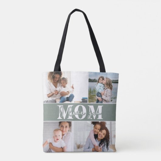 Ik hou van je MOM Moederdag Foto Tote Bag (Achterkant)