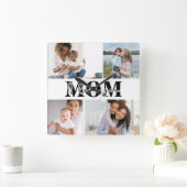 Ik hou van je MOM Moederdag Foto Vierkante Klok (Huis)