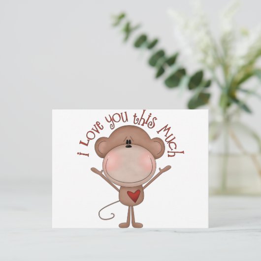 Ik hou van je MONKEY Briefkaart (Staand voorkant)