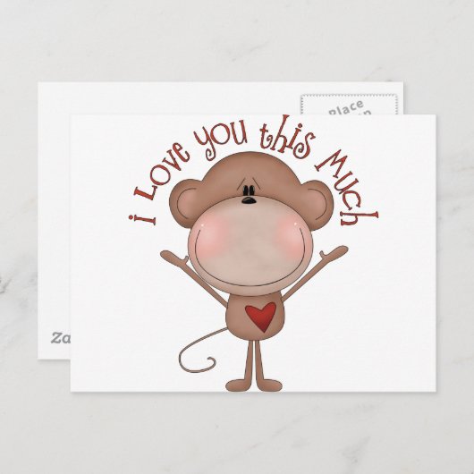 Ik hou van je MONKEY Briefkaart (Voorkant / Achterkant)