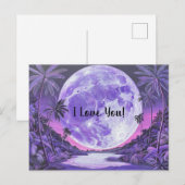 Ik hou van je, Moon-Valentijnsdag Kaart (Voorkant / Achterkant)