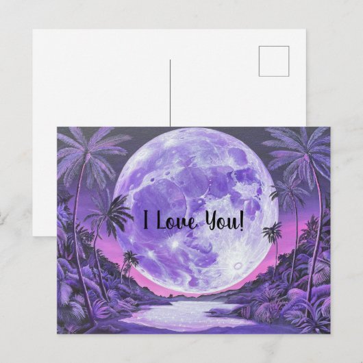 Ik hou van je, Moon-Valentijnsdag Kaart (Voorkant / Achterkant)