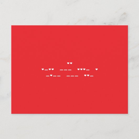Ik hou van je morse code briefkaart (Voorkant)