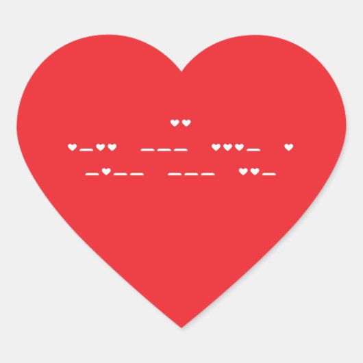 Ik hou van je morse code hart sticker (Voorkant)