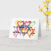 Ik hou van je Morse Code Multi-Hearts Kaart (Gele Bloem)