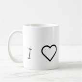 Ik hou van je, mumsy! Wit Koffiemok (Links)