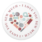 Ik hou van je naaien veel thema keramische knop (Voorkant)