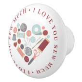 Ik hou van je naaien veel thema keramische knop (Rechts)