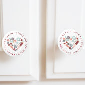 Ik hou van je naaien veel thema keramische knop