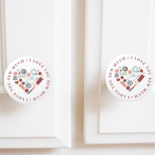 Ik hou van je naaien veel thema keramische knop