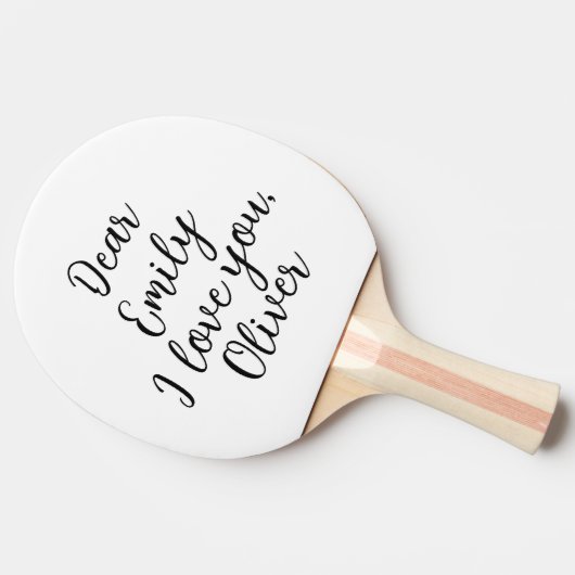 Ik hou van je naam Sjabloon Tafeltennisbatje (Zijkant)