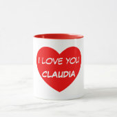 Ik hou van je Naam Two-tone Mok (Midden)