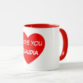 Ik hou van je Naam Two-tone Mok (Voorkant rechts)