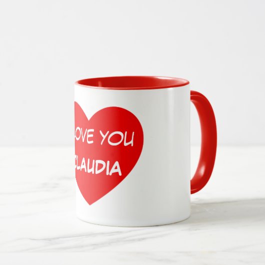 Ik hou van je Naam Two-tone Mok (Voorkant rechts)