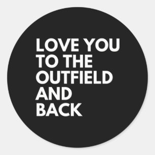 Ik hou van je naar buiten en van Baseball mama. Ronde Sticker