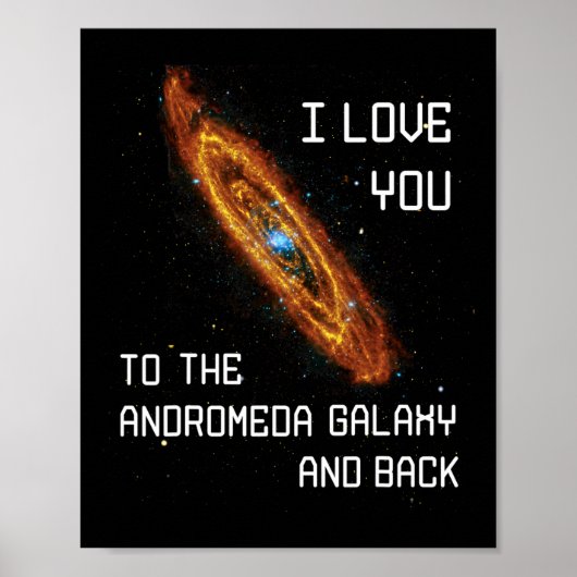 Ik hou van je naar de Andromeda Galaxy en de achte Poster (Voorkant)