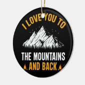 ik hou van je naar de bergen en de rug keramisch ornament (Links)