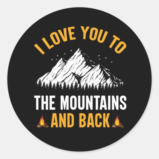 ik hou van je naar de bergen en de rug ronde sticker (Voorkant)
