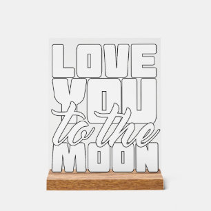 Ik hou van je naar de maan acryl bord