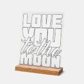 Ik hou van je naar de maan acryl bord (Hoek)