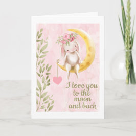 Ik hou van je naar de maan en achter de Valentijns Feestdagen Kaart