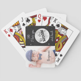 Ik hou van je naar de maan en achteraan met fotova pokerkaarten