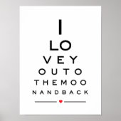 Ik hou van je naar de maan en achterooghoogte. poster (Voorkant)