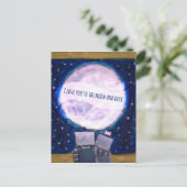 Ik hou van je naar de maan en achterrobots briefkaart (Staand voorkant)