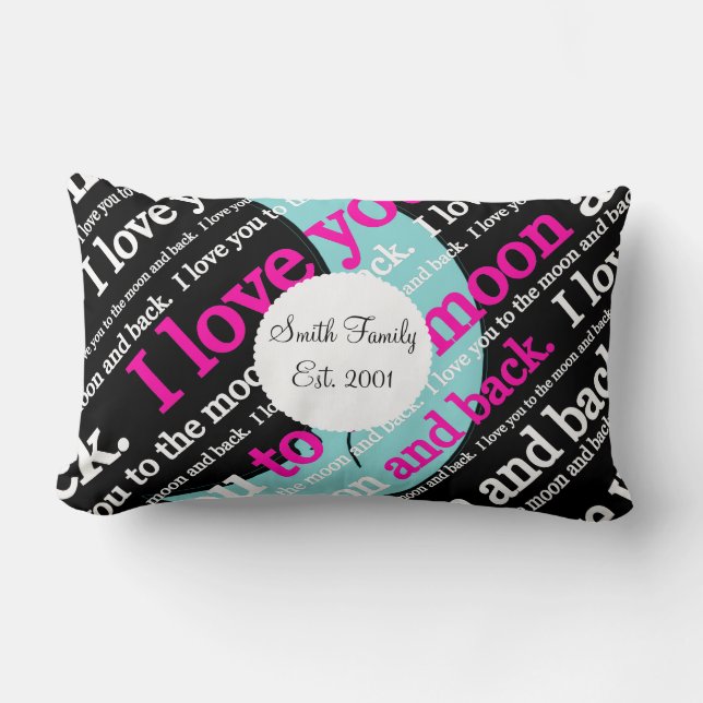 Ik hou van je naar de maan en achterschotel kussen (Voorkant)