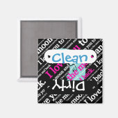 Ik hou van je naar de maan en achterschotel magneet (Voorkant / Achterkant)