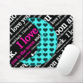 Ik hou van je naar de maan en achterschotel muismat (Met muis)