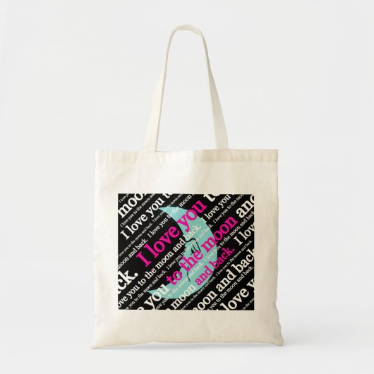 Ik hou van je naar de maan en achterschotel tote bag (Voorkant)