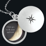 Ik hou van je naar de maan en achterste ketting. sterling zilver ketting<br><div class="desc">Mooi ketting met een afbeelding van de maan dat ik fotografeerde.</div>