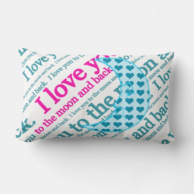 Ik hou van je naar de maan en achterste Moederdag  Kussen (Voorkant)