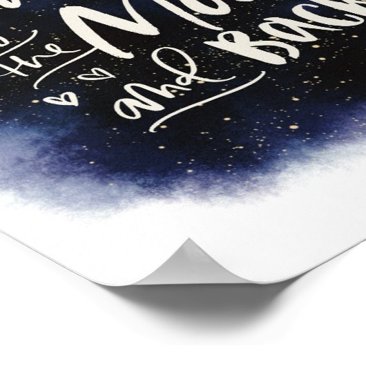 Ik hou van je naar de maan en achterste tekstafdru poster (Hoek)