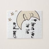 Ik hou van je naar de maan en achteruit. legpuzzel (Horizontaal)