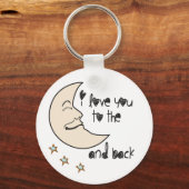 Ik hou van je naar de maan en achteruit. sleutelhanger (Voorkant)